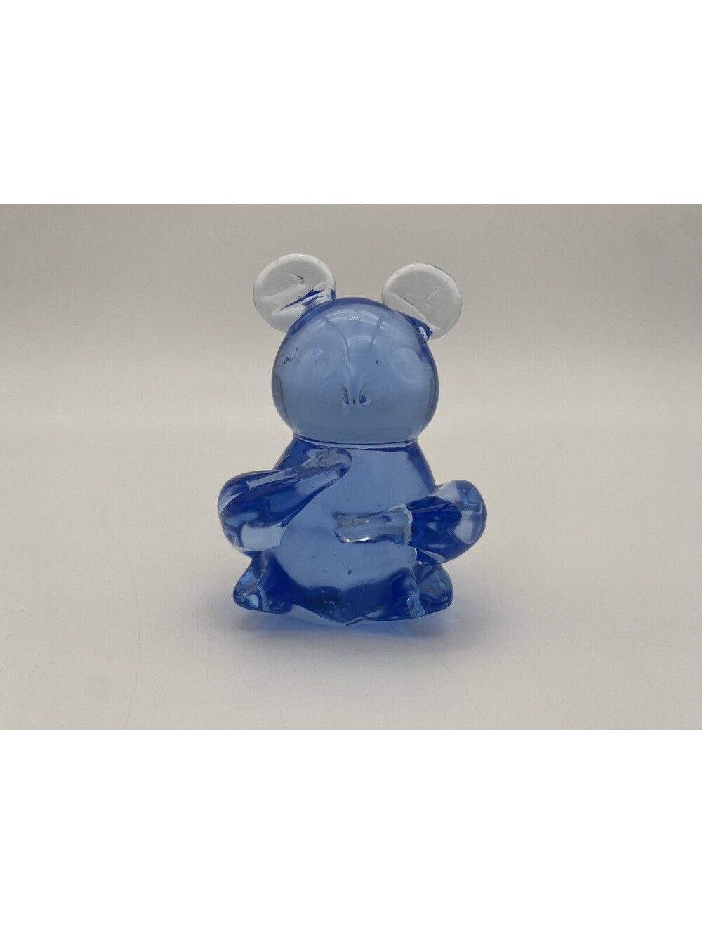 Vintage Blue Glass Koala Paperweight - 3.25" Tall